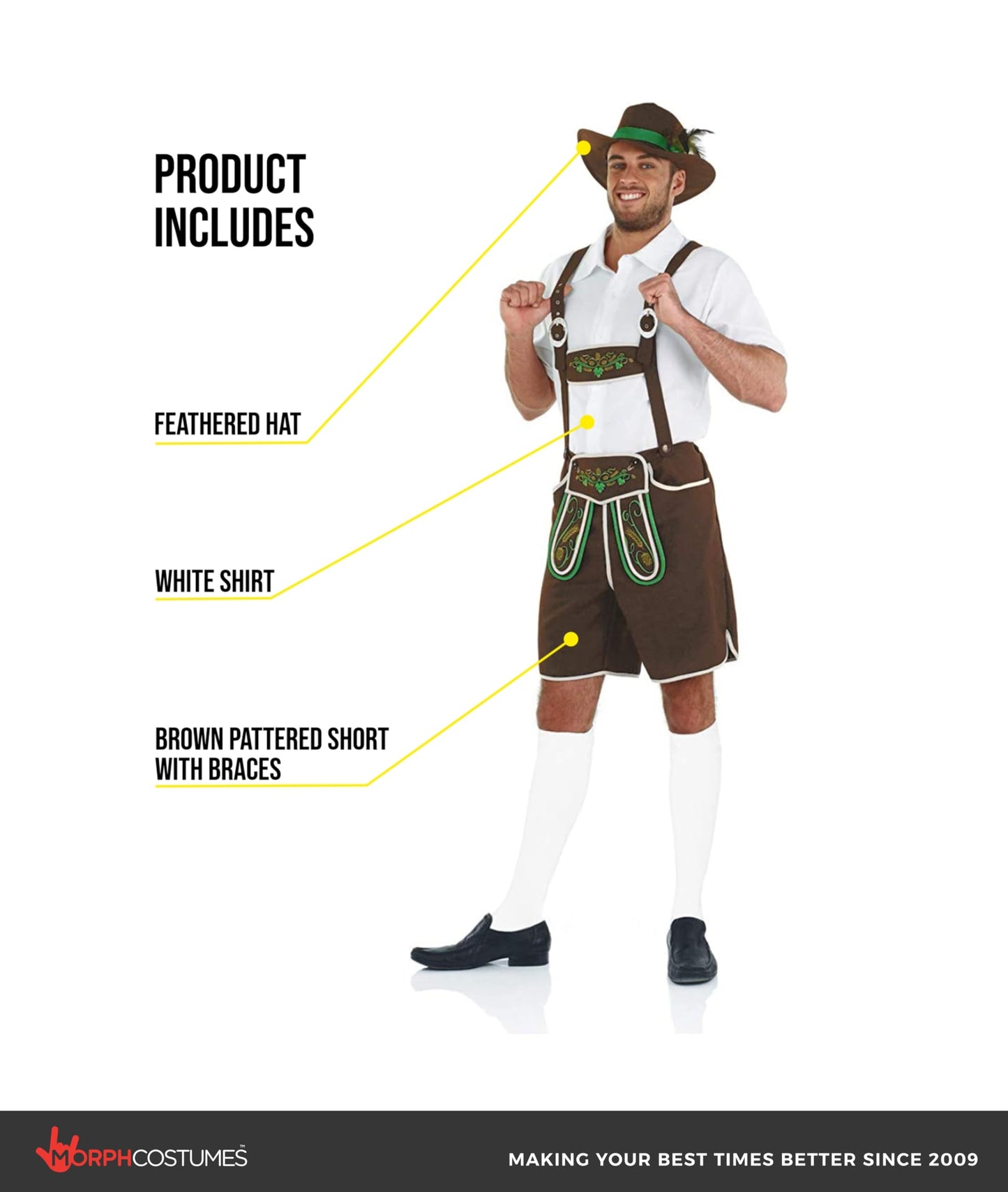 Fun Shack Lederhosen Men Costume, October Festival Costume For Men, Oktoberfest Costumes, Fancy Dress For Adults, X-Large