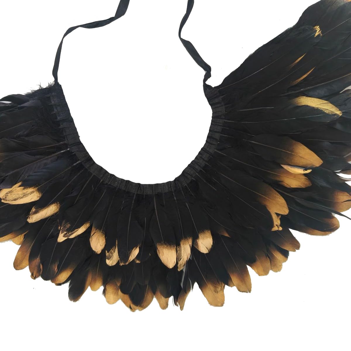Gothic Feather Shawl Punk Feather Shrug Cape Collar for Men Women