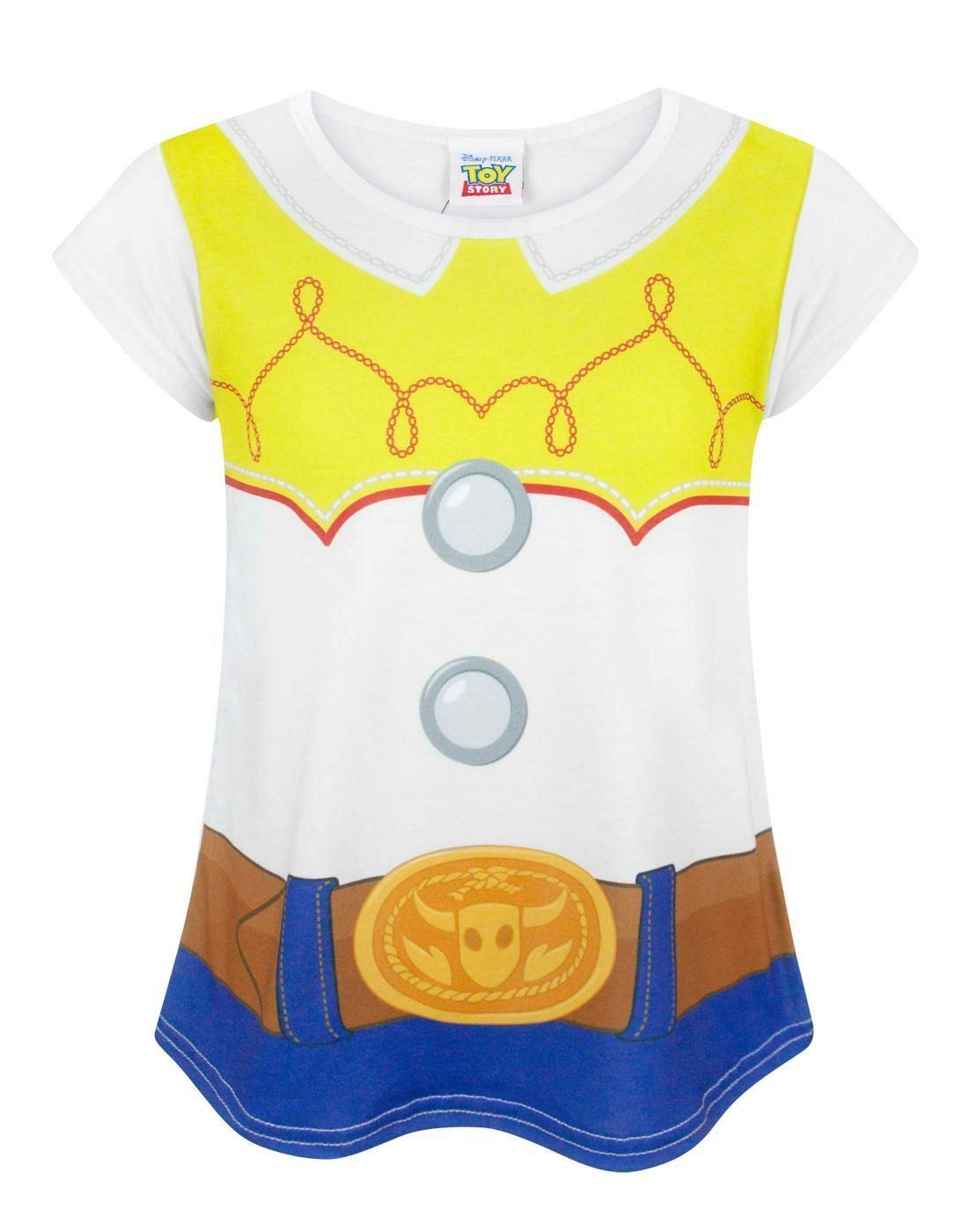 Disney Toy Story Jessie Costume Girl's Children's T-Shirt Top 5-6 Years White