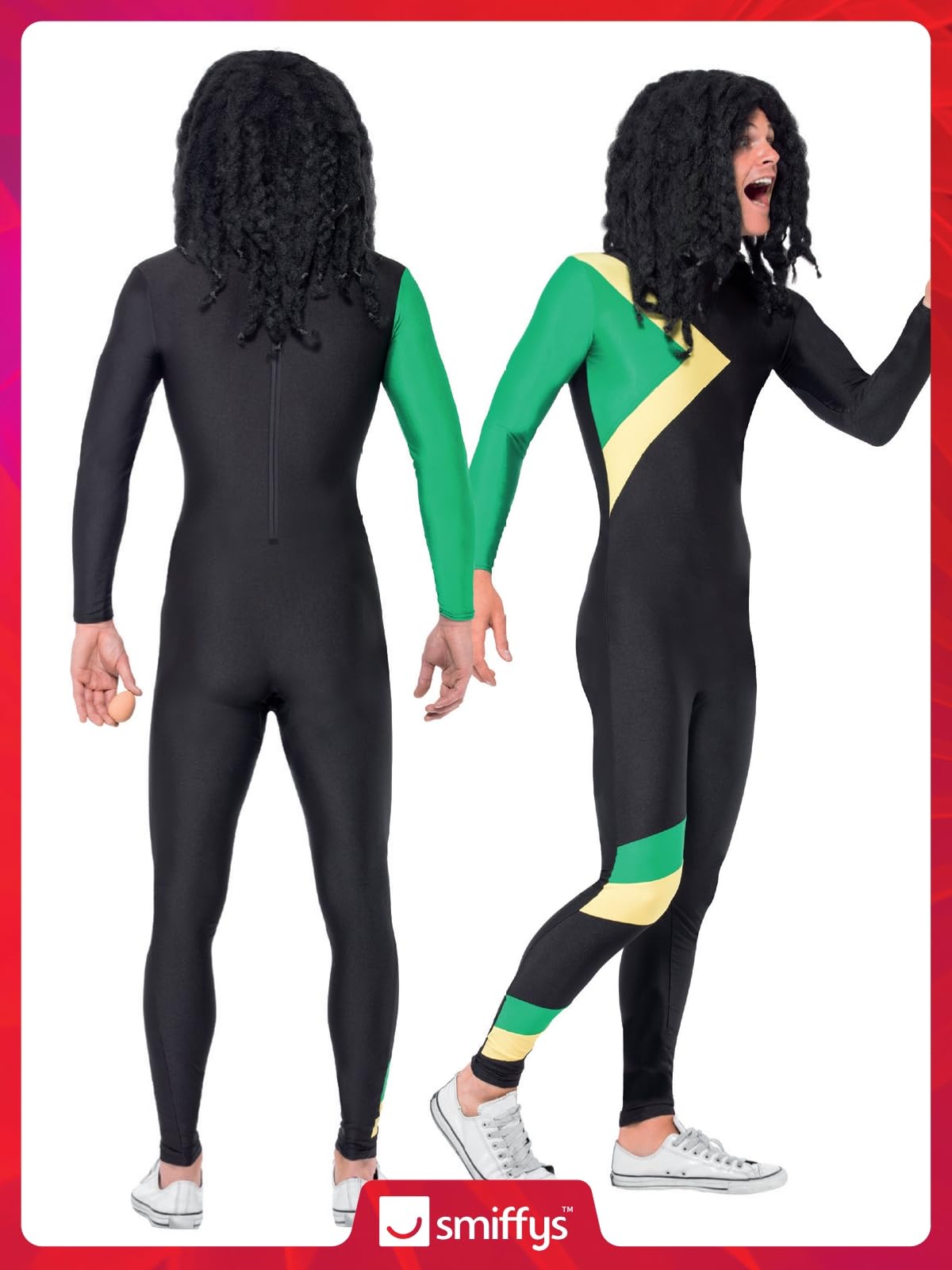 Smiffys Jamaican Hero Costume, Black, M - Size 38inch-40inch