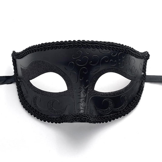 SGETHCH Masquerade Mask, Adjustable Masquerade Ball Masks, Elegant Black Masquerades Mask for Men,Venetian Mysterious Men Masquerades Masks, for Halloween Party Mardi Gras heater Costume Photoshoot