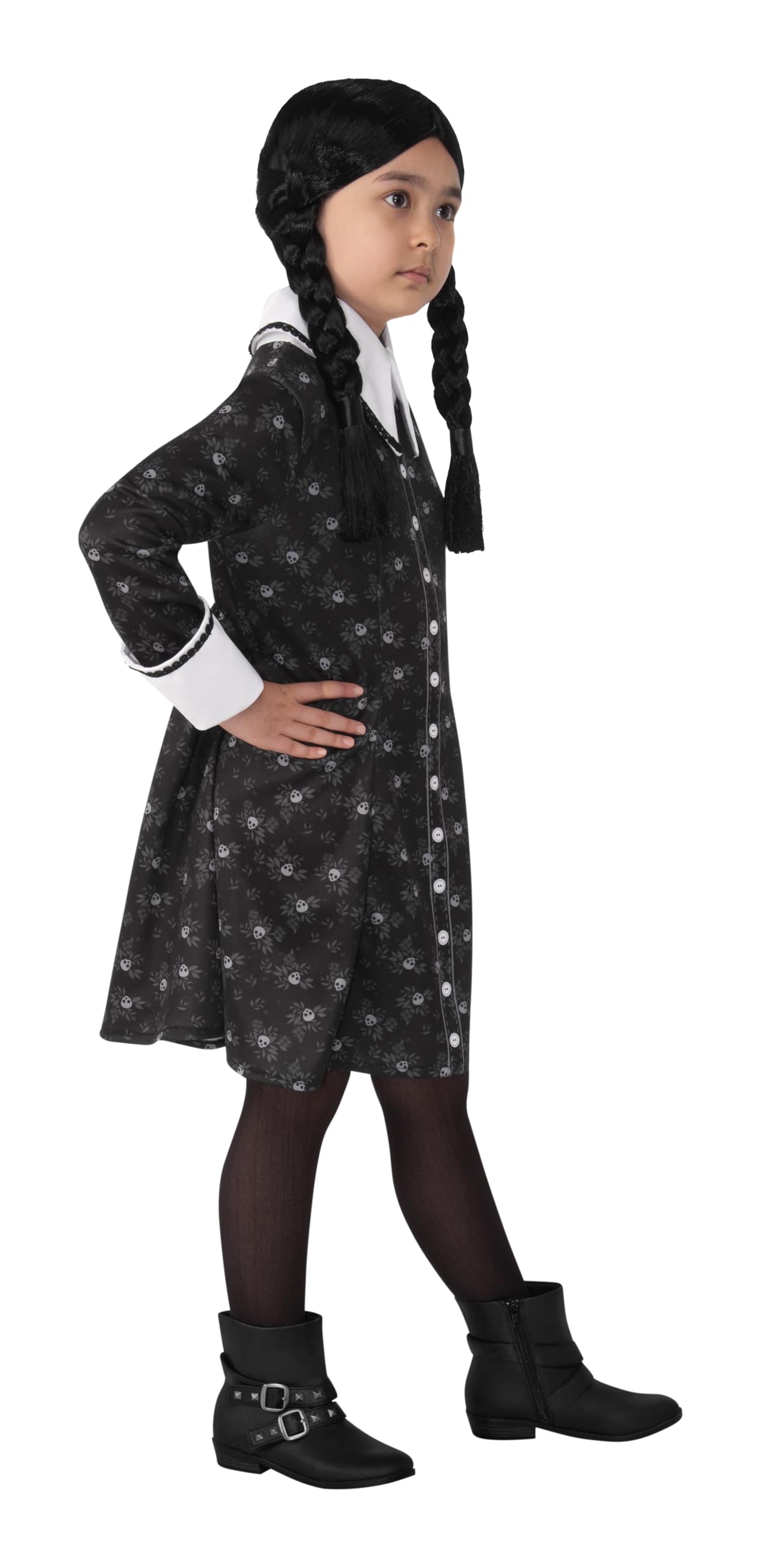 Rubies 702624M000 Family Wednesday Addams Child Costume Fancy Dress, Girls, Multi, 5-7 Years Halloween