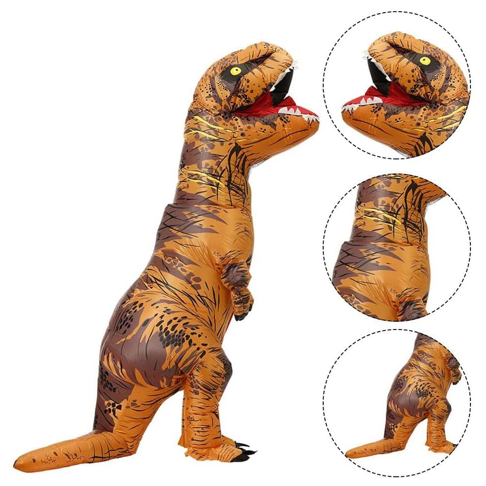 Indimization Inflatable Dinosaur Costume Adult Blow up T-rex Costumes Inflatable Dino Suit Halloween Costumes Party Fancy Dress for Adult
