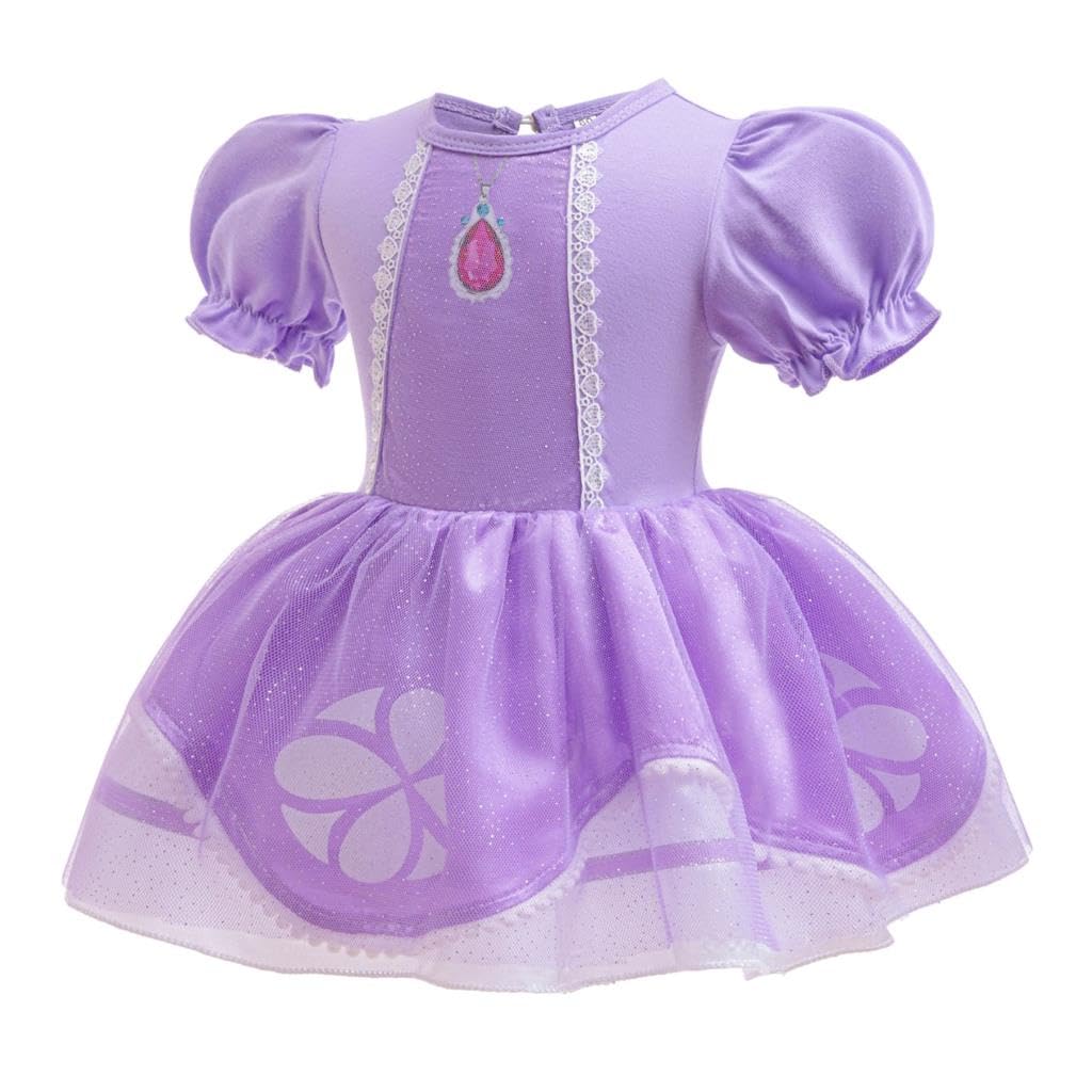 Lito Angels Baby Girls Princess Royal Princess the First Fancy Dress Up Costume Infant Onesie Bodysuit Romper Birthday Outfit with Headband Age 12-18 Months