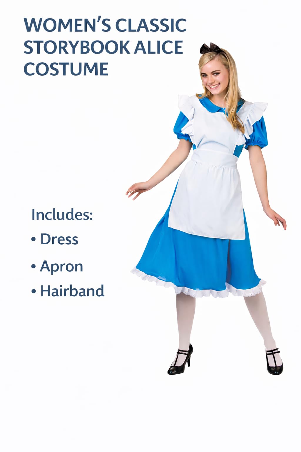 Wicked Costumes® Adult Women’s Storybook Alice Fancy Dress Costume – Classic Fairytale Outfit - Large (UK 18-20)