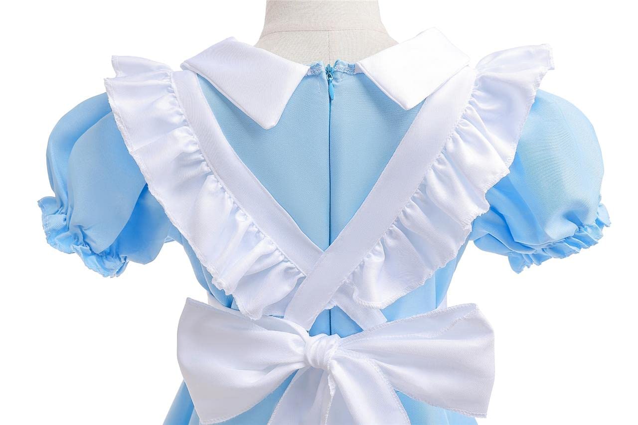 Lito Angels Wonderland Fancy Dress Up Costume Set with White Apron and Headband for World Book Day Kids Girls Age 10-12 Years, Blue (Tag Number 150)
