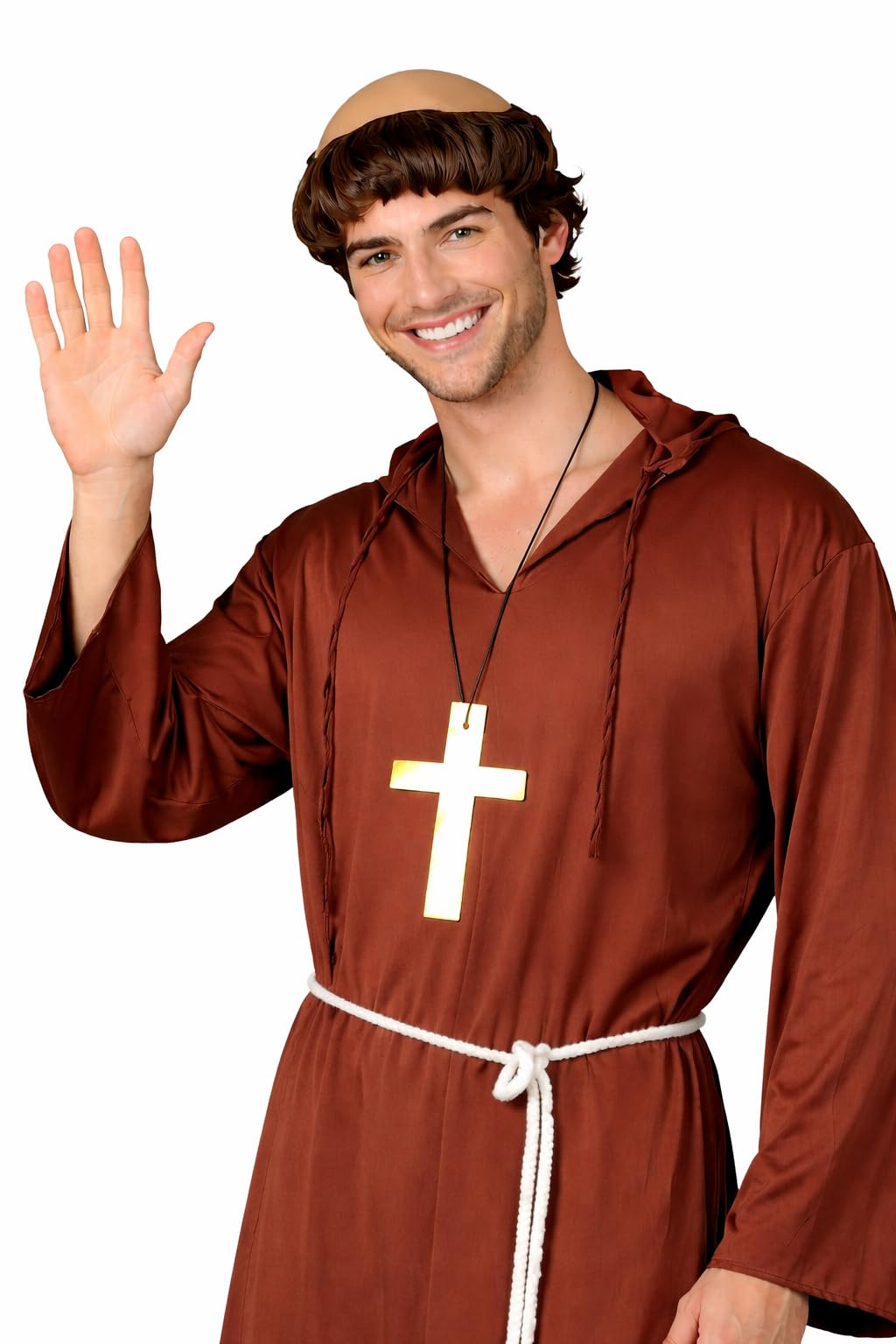 Wicked Costumes Adult Mens Monk Costume Fancy Dress – Medieval Religious Halloween Party Outfit - Medium