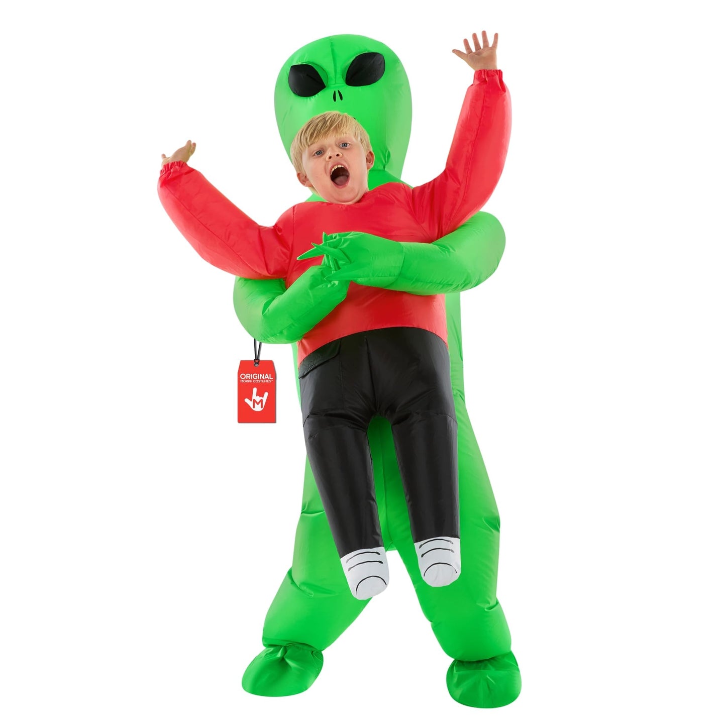 Morph Alien Costume Kids, Red Inflatable Alien Blow Up Costumes, Halloween Costumes for Kids, Boys Halloween Costume