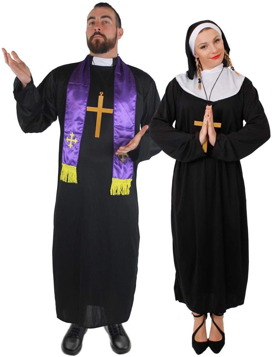 ILOVEFANCYDRESS - Nun and Priest Couple Costume for Adults (sizes S-XXL)