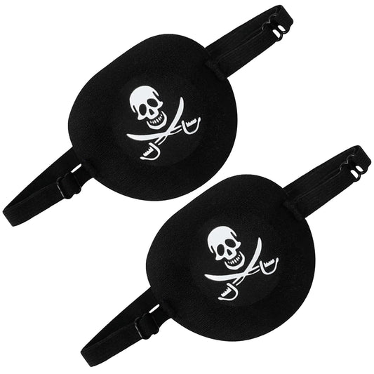 Pirate Eye Patch for Adults & Kids - Adjustable Buckle Reusable Black Eyepatch