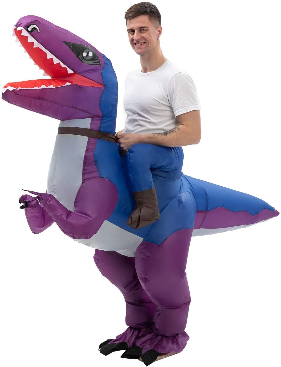 LUVSHINE Inflatable Dinosaur Costume Adult, Funny Riding T-Tex Costume for Birthday Party, Event, Outdoor