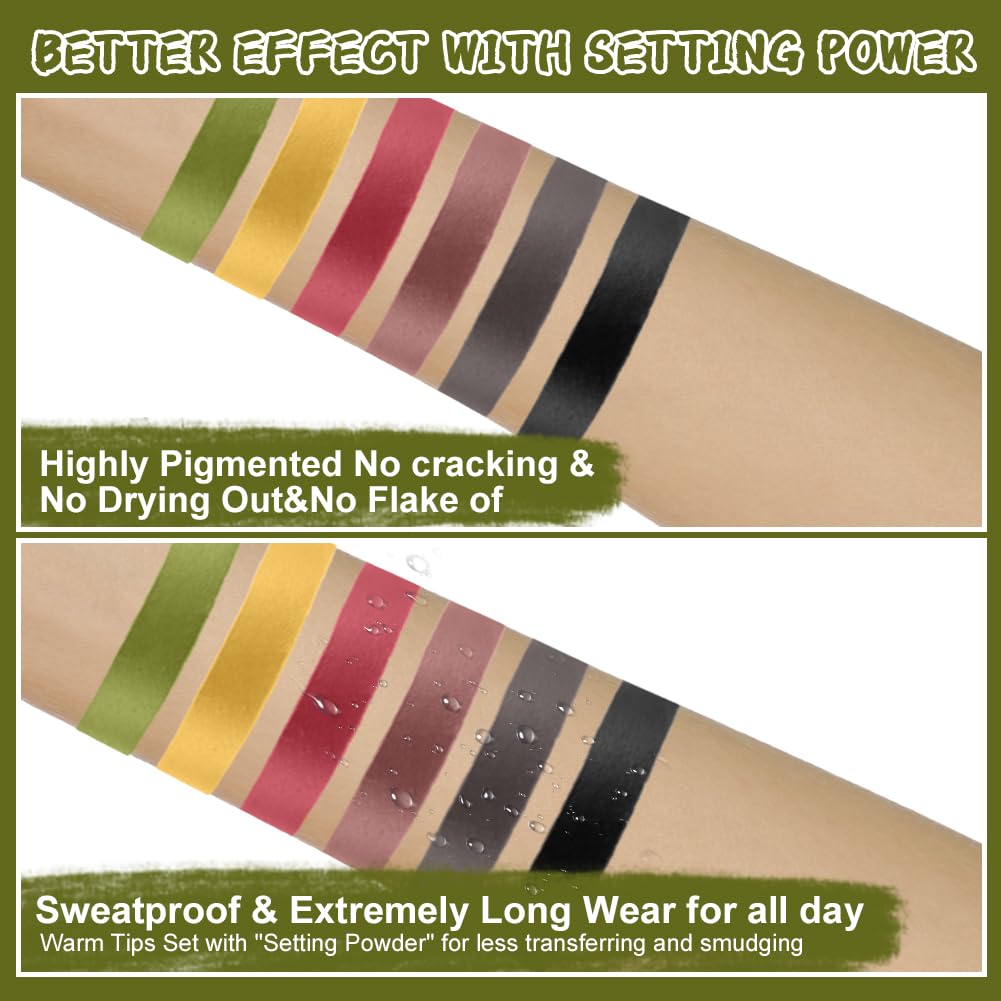 AOOWU Face Body Paint, 6 Color Bruise Wheel Special Effects SFX Zombie Makeup Kit, Professional Non Toxic Face Body Paint, Face Paint for Halloween Clown Vampire Parties Football Fans Cosplay Makeup