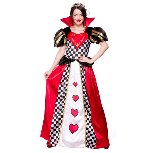 Wicked Costumes Adult Womens Queen of Hearts Fancy Dress Costume Card Queen Outfit Red White Playing Cards Halloween Party Book Day Theatre Role Play - Medium (UK 14-16)