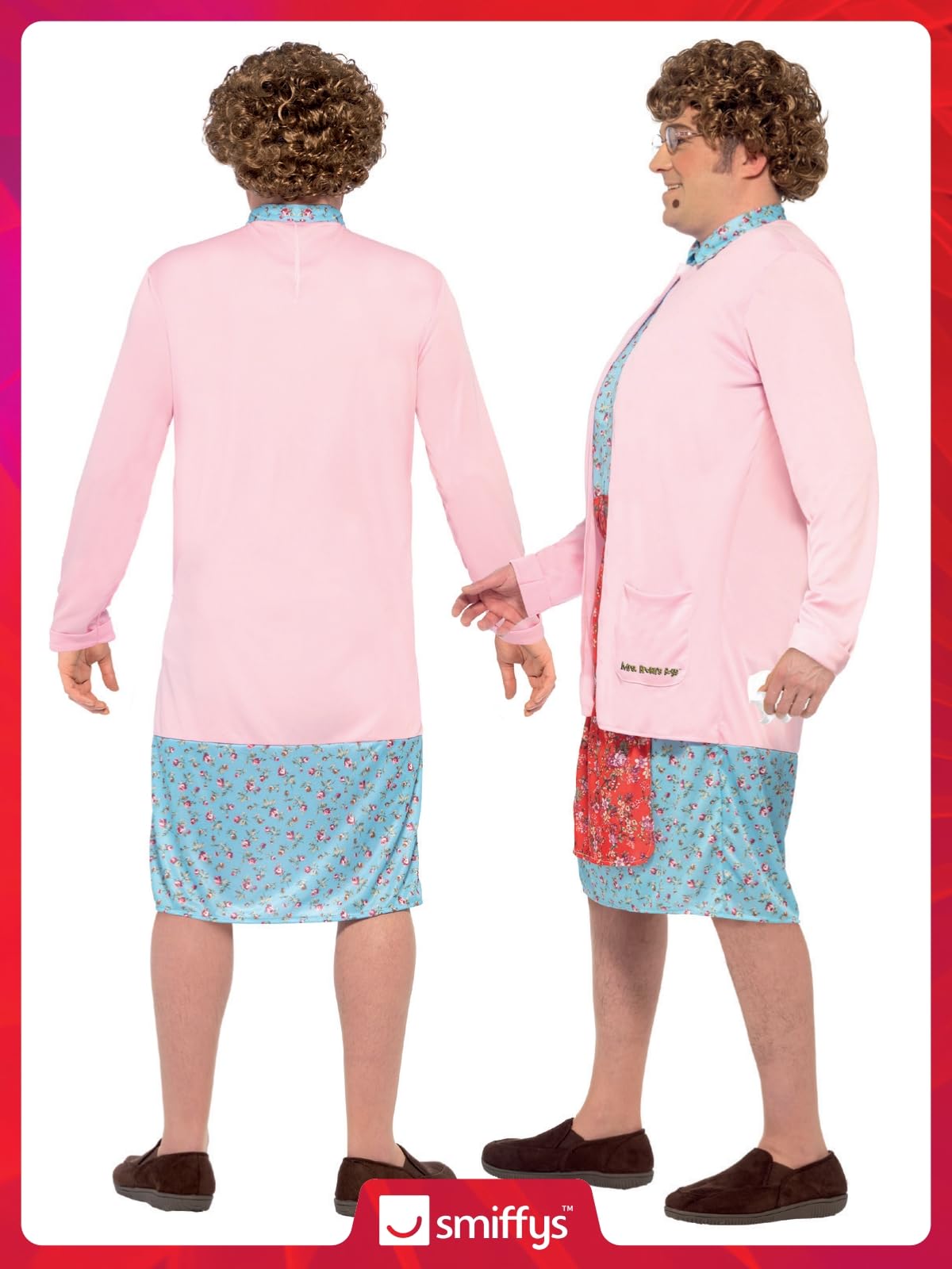 Mrs Brown Padded Costume - Pink Dress - Cardigan - Wig - Glasses (image 4)