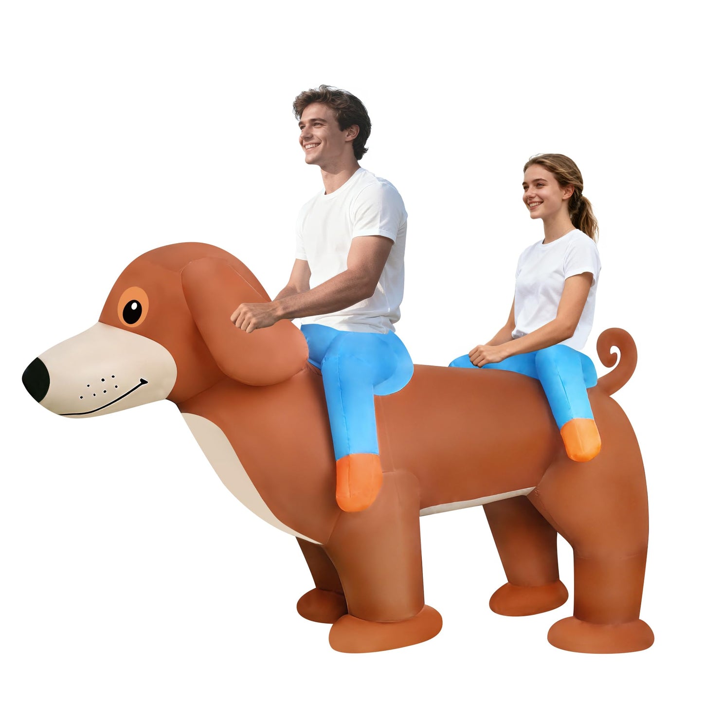 2-Person Inflatable Dachshund Ride-On Costume - Tandem Inflatable