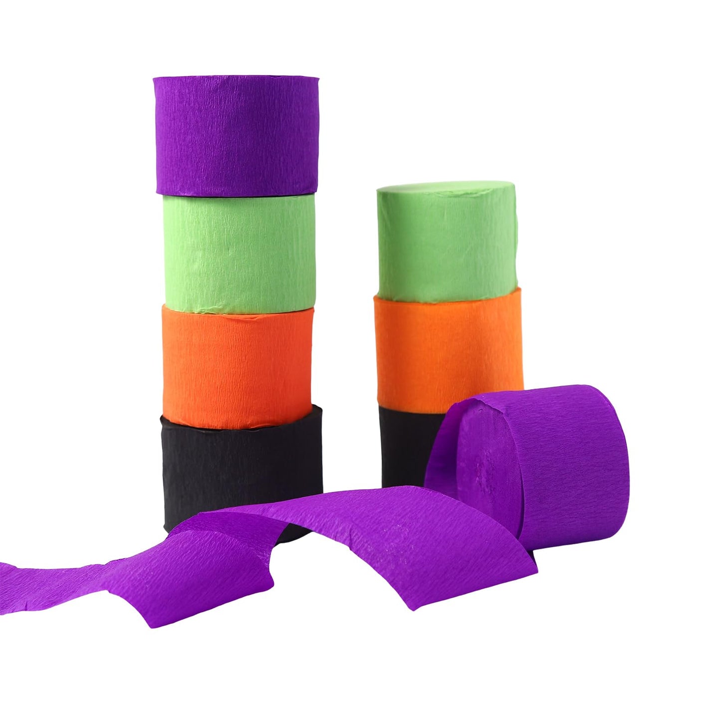 8 Rolls 25mx4.5cm Crepe Paper Streamers Party Streamers for Birthday Party Wedding Decorations (Halloween)