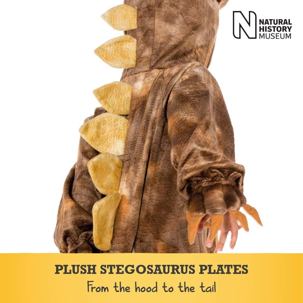 PRETEND TO BEE Stegosaurus Dinosaur Dress Up Costume for Kids, Official Natural History Museum, Onesie, Multicoloured, 5-7 Years