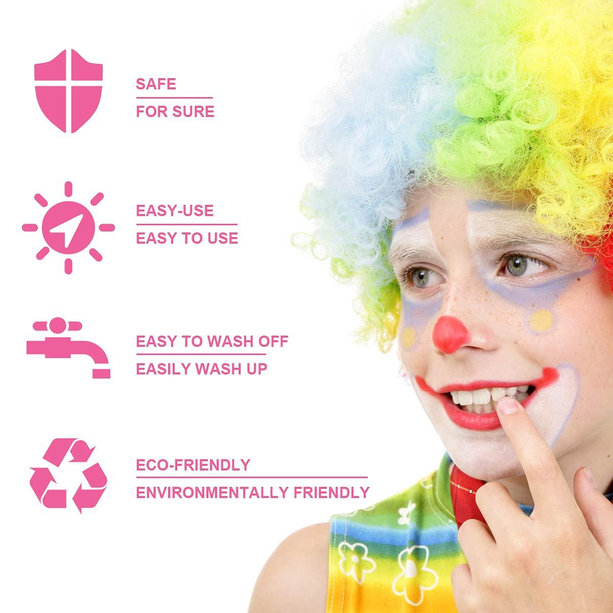 URAQT Face Paint, 15 Color Face Painting Palette with 2 Brushes 32 Stencils, Washable Face Paints Safe Body Paint for Adults Kids Halloween Carnival, Makeup Paint Non-Toxic to Use