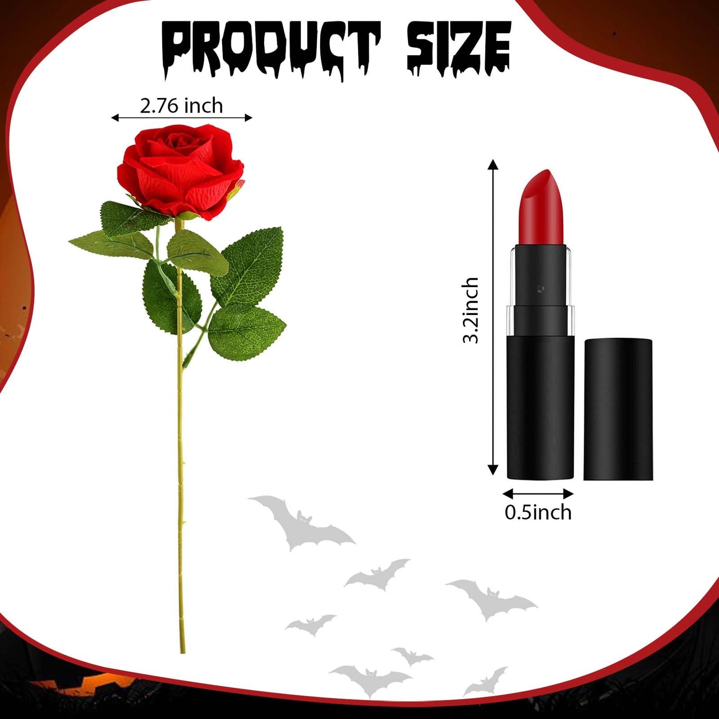 3 Pcs Halloween Costumes for Women Include Straight Wig Red Rose