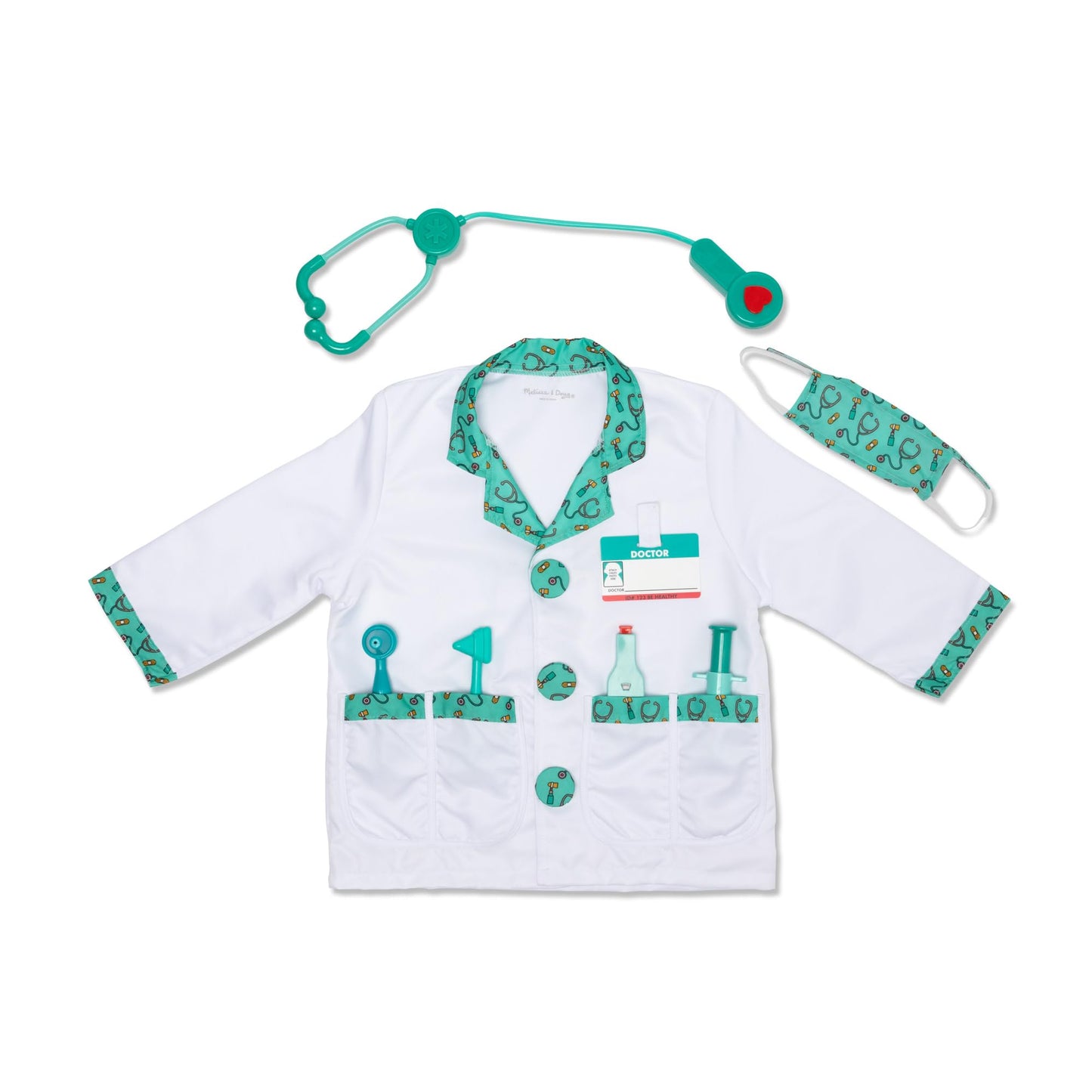Melissa & Doug Doctor Costume | Role Play Clothes for Kids, with Coat & Stethoscope | Age 3-6