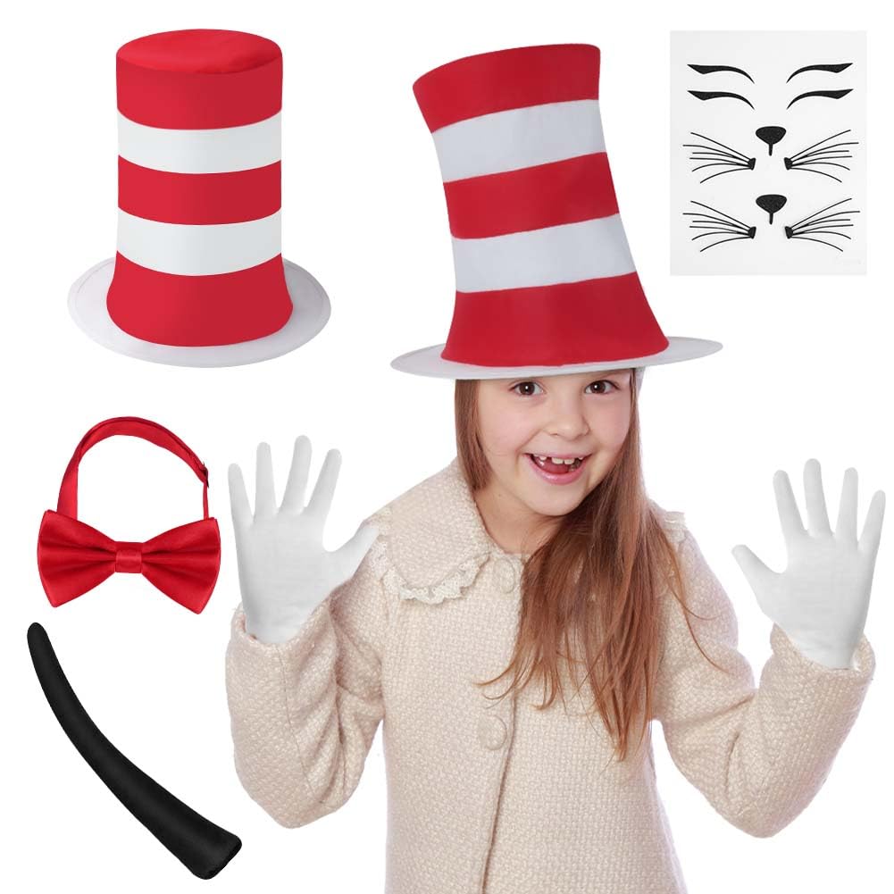 Adults Halloween Crazy Cat Fancy Dress Costume - Set with Striped