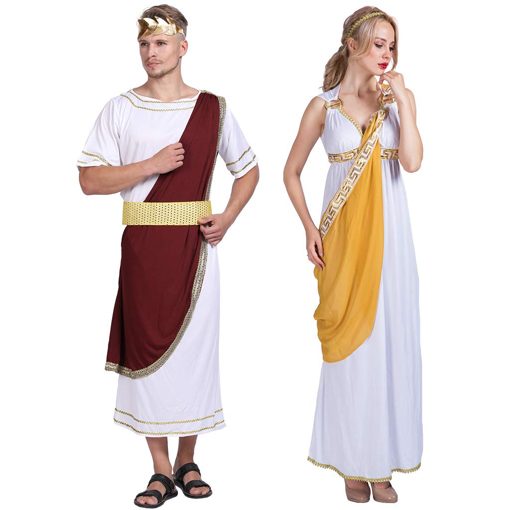 EraSpooky Greek Goddess Ladies Roman Toga Party Fancy Dress Costume White