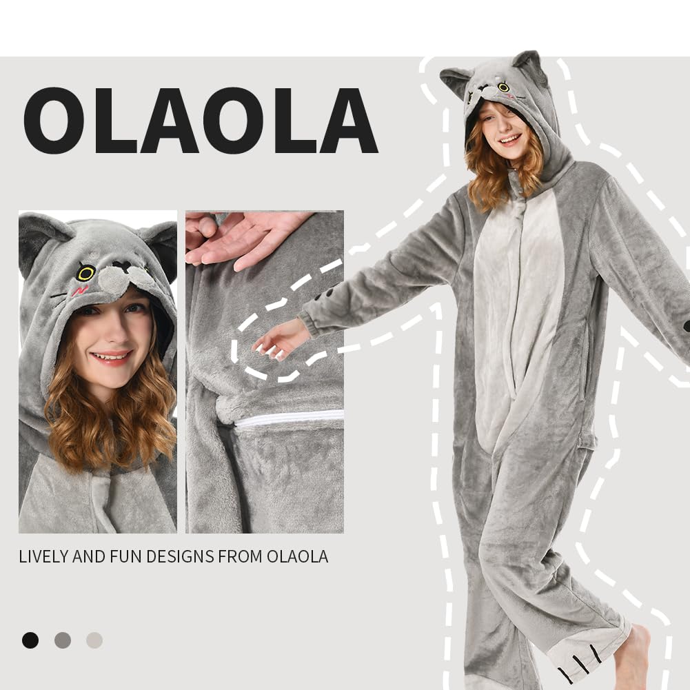 Blue Cat Onesie Adult Unisex Fancy Dress Pyjamas (image 3)