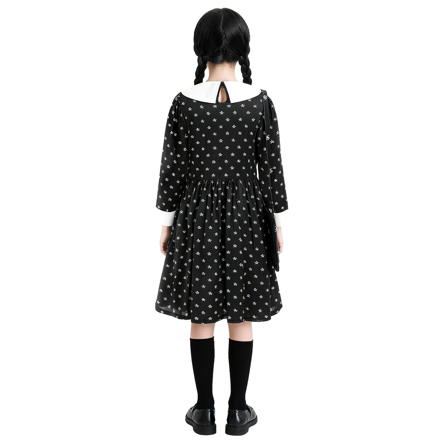 Dacnod Gothic Black Dress Black Princess Costume Dress Girls Gothic School Fancy Dress with Accessories for Carnival Halloween Cosplay Party