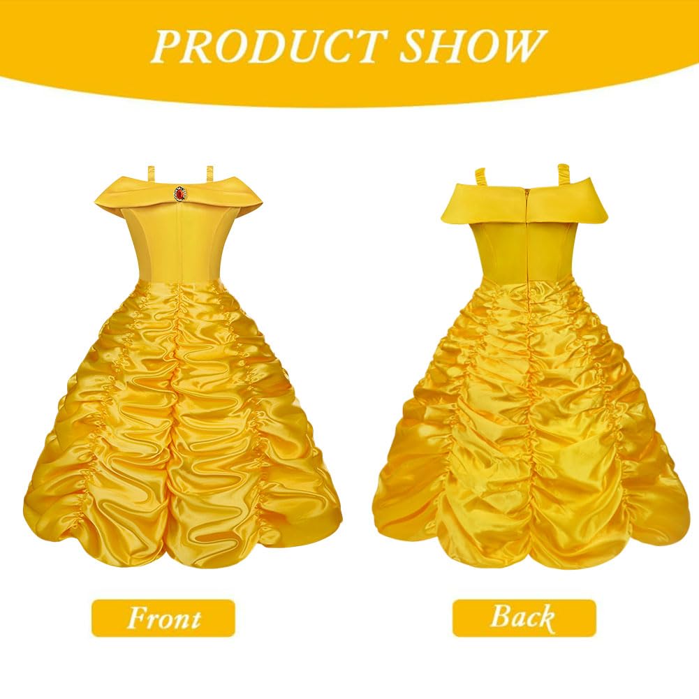 Princess Belle Costume Dress - Little Girl Princess Dresses - Fancy (image 3)