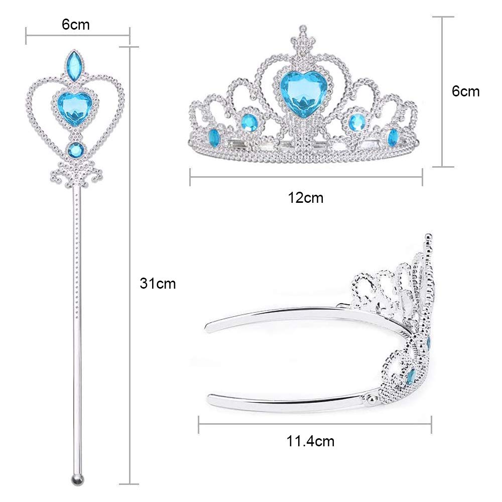 Vicloon Elsa Princess Tiara, Tiara Crown Elsa Dress Up Accessories Set for Party, Cosplay
