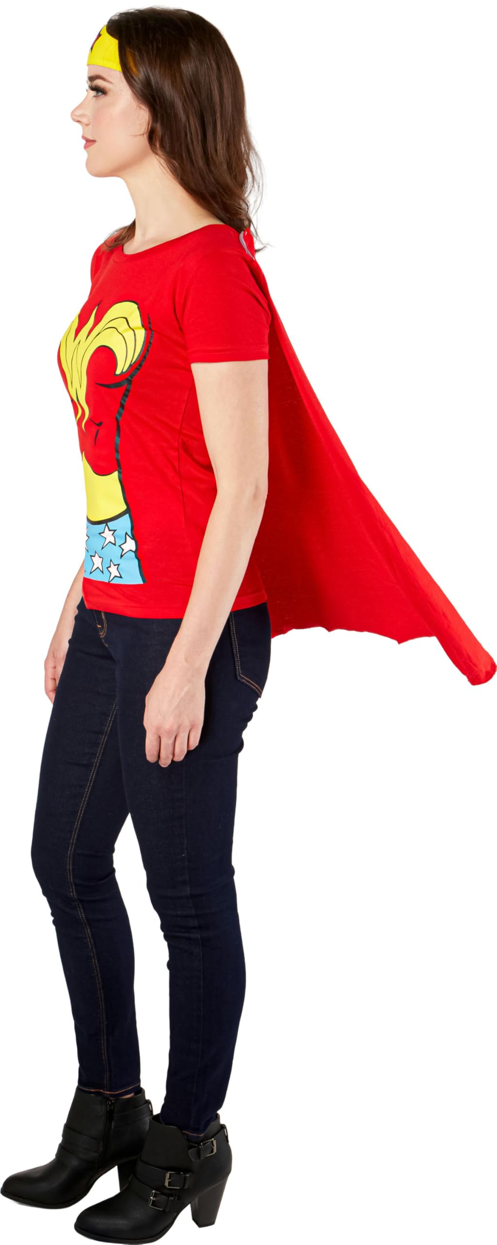 Official Ladies Wonder Woman T-Shirt Set - Adult Costume - Halloween (image 3)