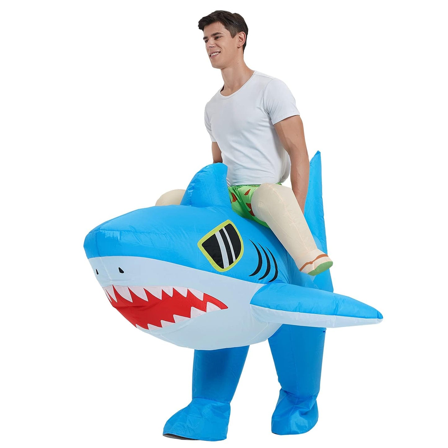 RHYTHMARTS Inflatable Shark Costume Ride on Shark Inflatable Costumes Fancy Dress Halloween Costumes Adult Costume
