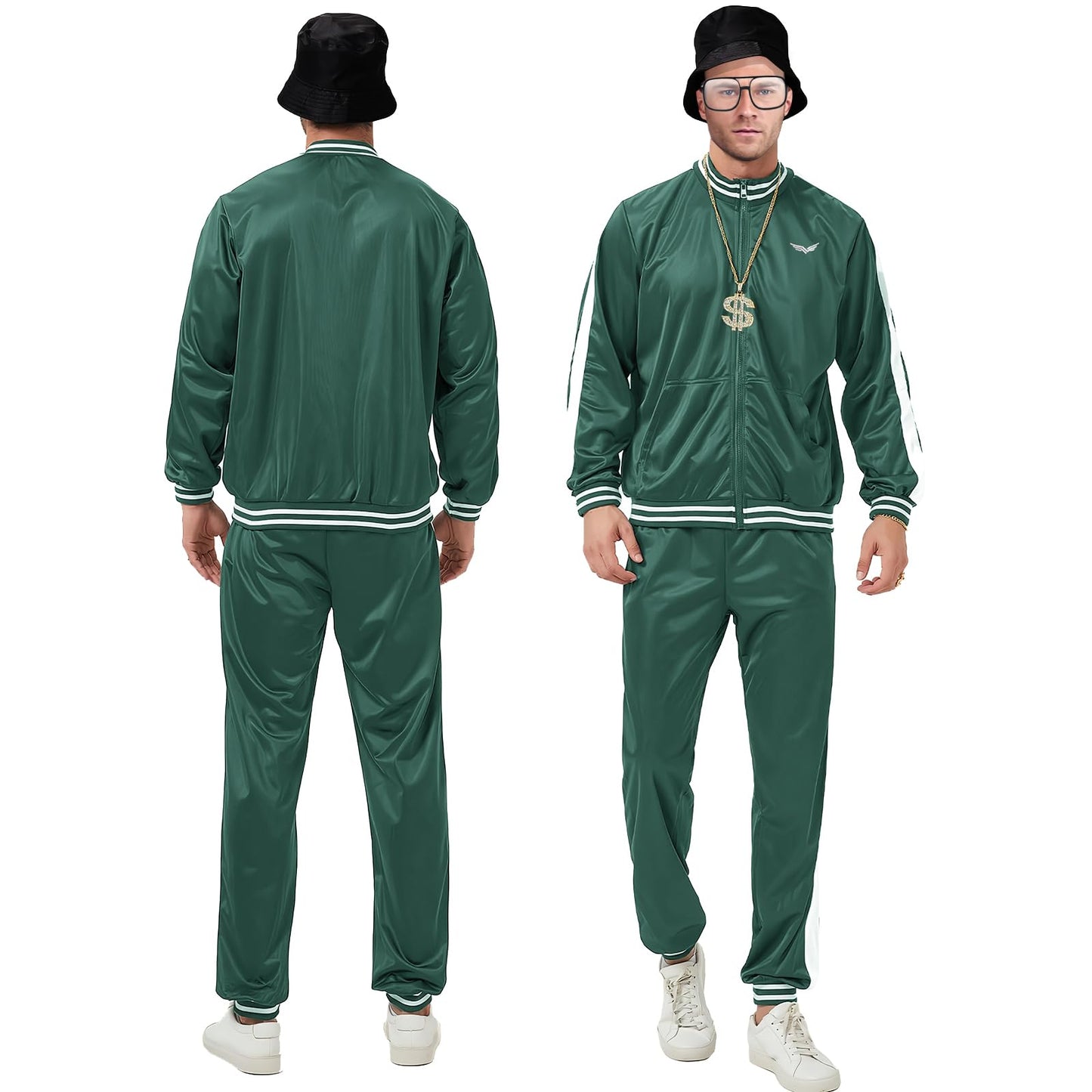 80s 90s Fancy Dress Men & Women - Retro Shell Suit Tracksuit (image 2)