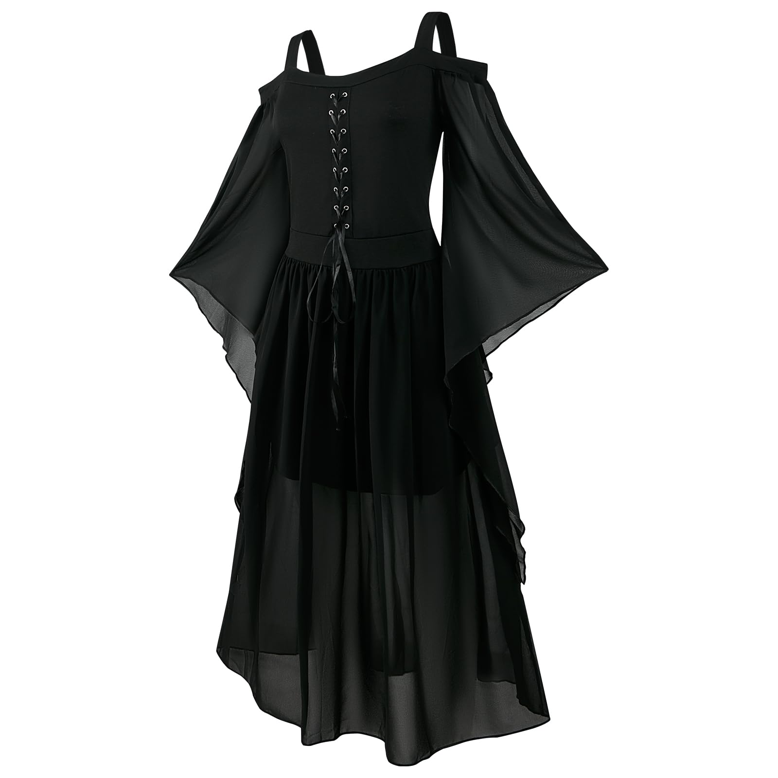 Women's Medieval Dress with Trumpet Sleeves Renaissance Medieval (image 2)