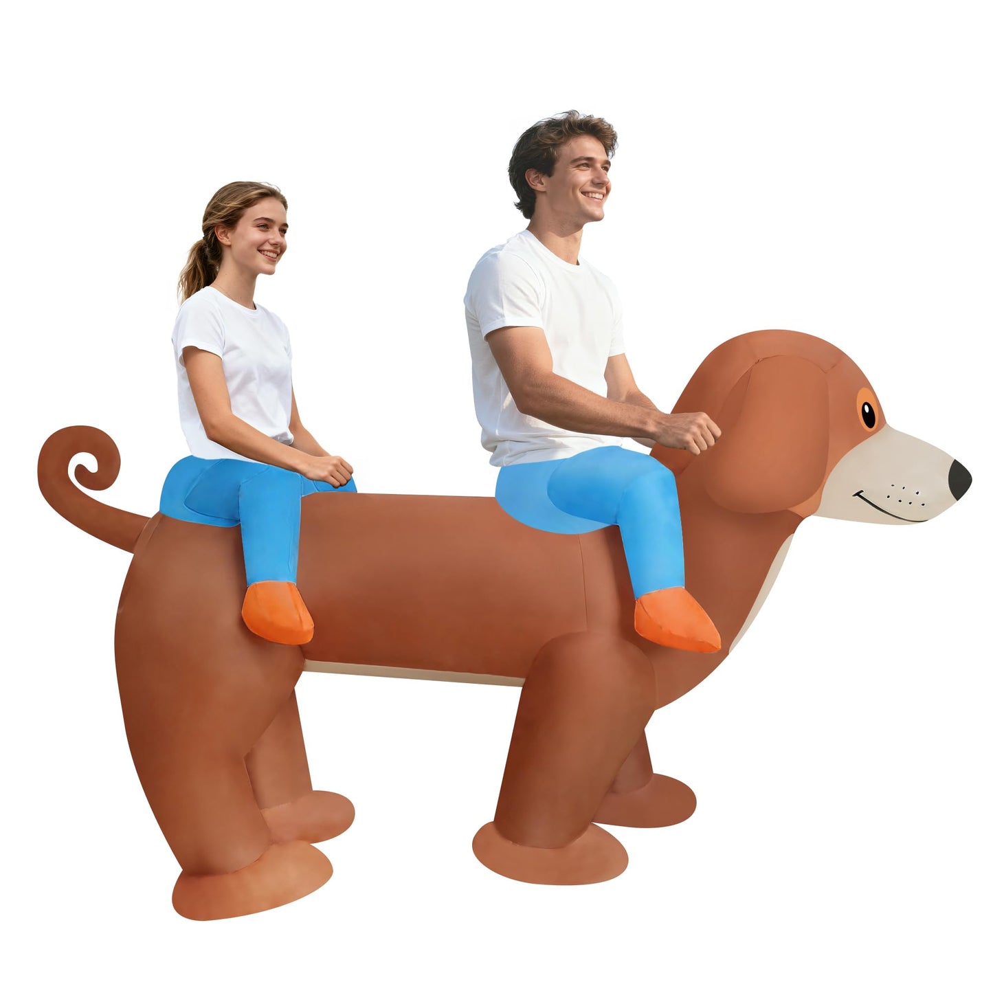 2-Person Inflatable Dachshund Ride-On Costume - Tandem Inflatable