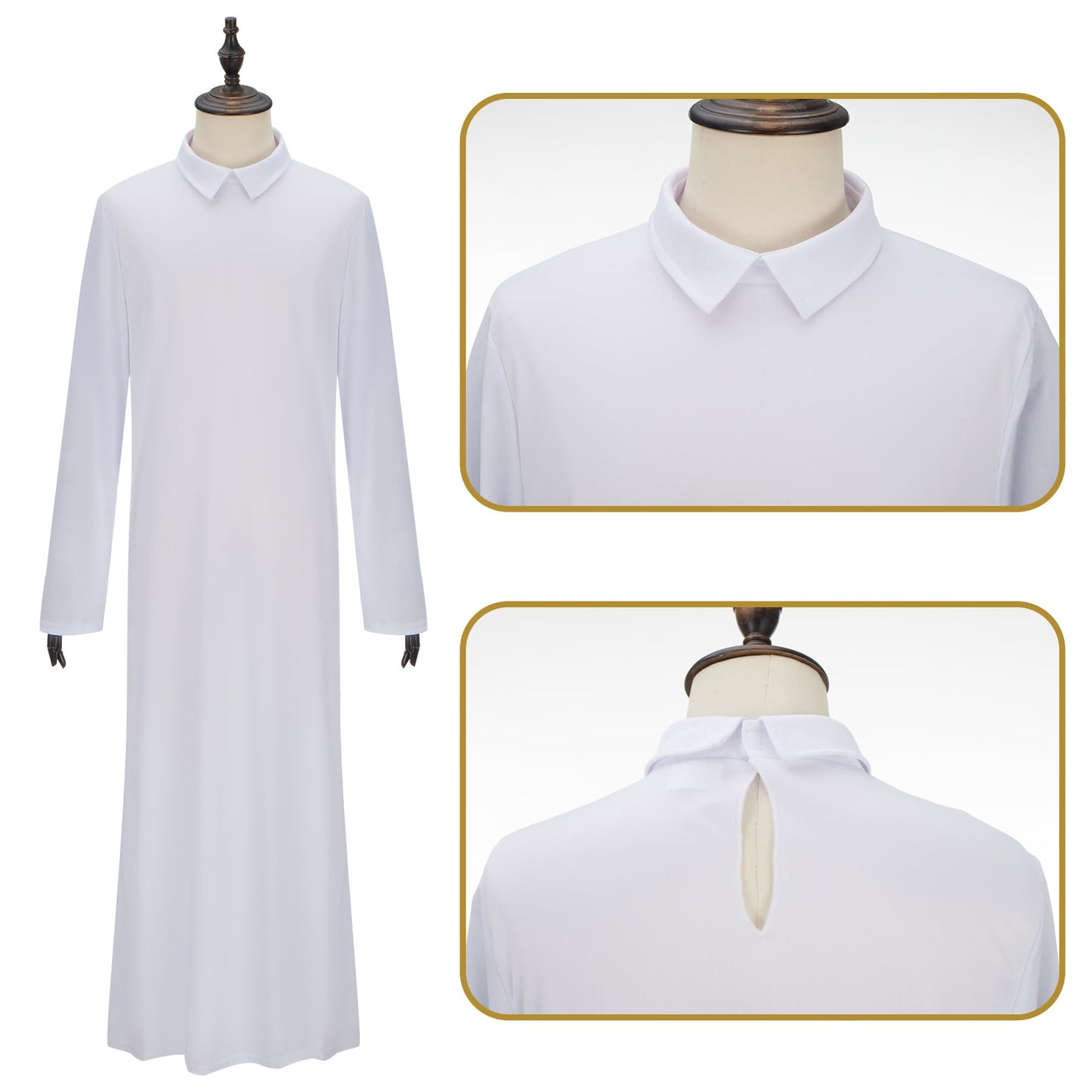 Regenboog Pope Costume Men,Adult Pontiff Biblical Catholic Cardinal Bishop Outfit,Pastor Robe,Saint Cross Staff,Clergy Robe,Halloween Costume,Size M(Plus)