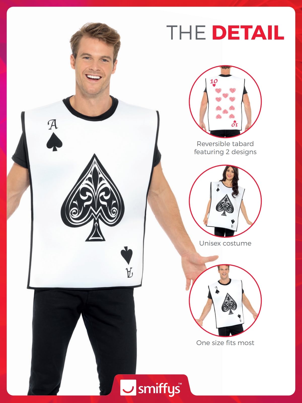 Carded Guard Costume - White with Reversible Tabard - Fairytale (image 3)