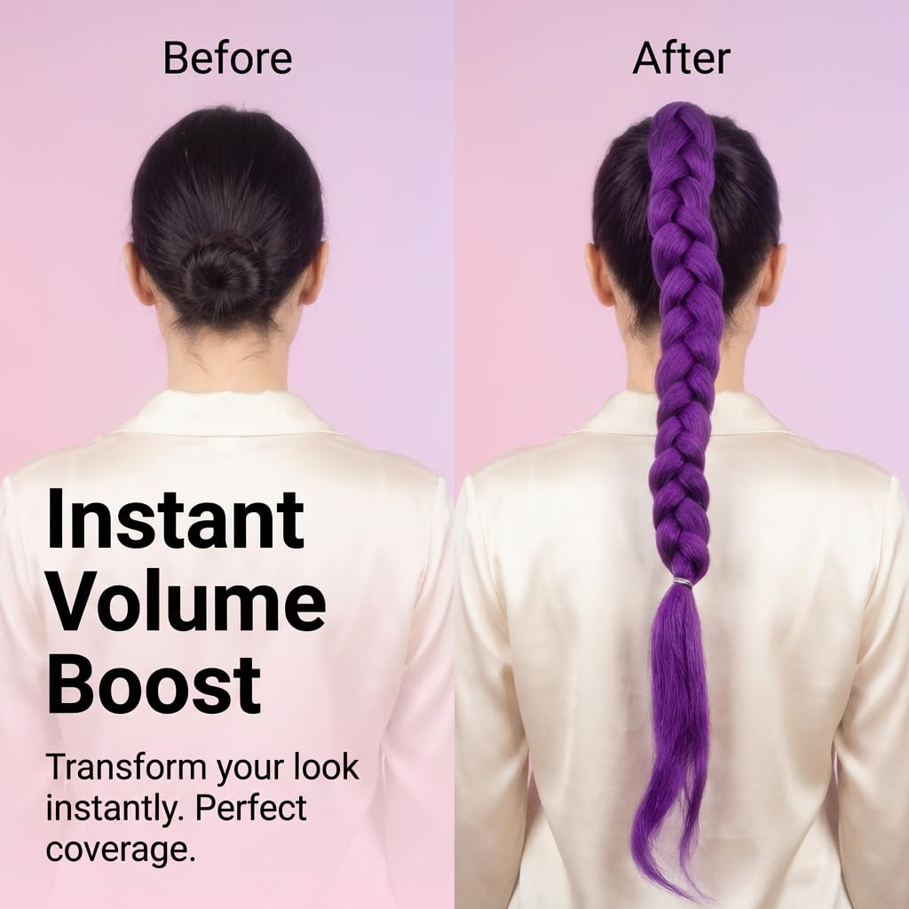 Rumi Wig Kpop Hair Wig with Purple Hair Extensions - Purple Hair