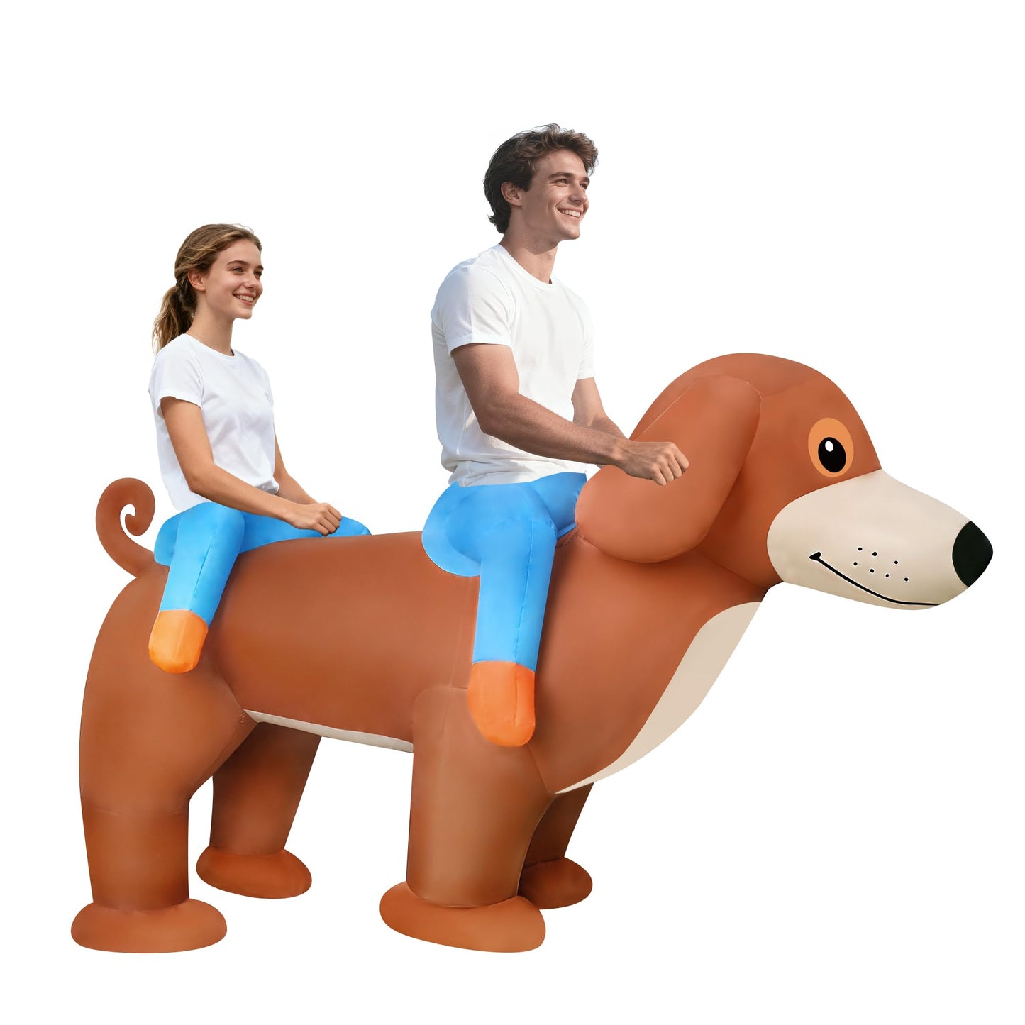 2-Person Inflatable Dachshund Ride-On Costume - Tandem Inflatable