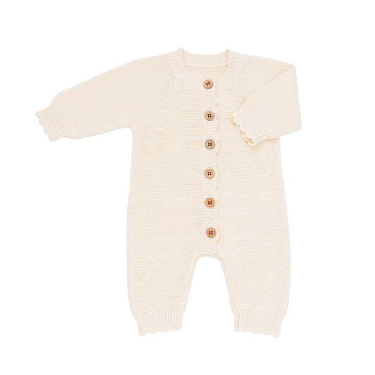 Avibae Knitted Baby Romper Cotton Long Sleeve Outfit for Newborn Infant Boys Girls Babygrow