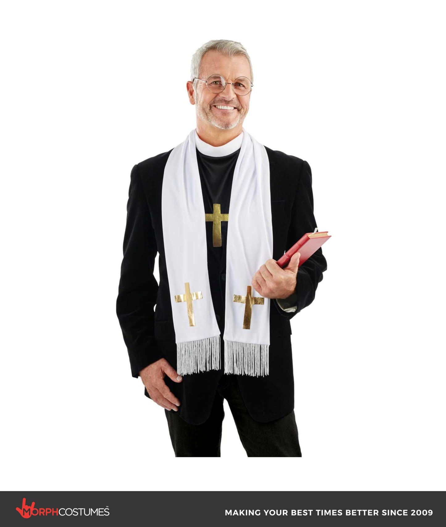 Fun Shack Reverend Costume Men Priest Vicar Adult Fancy Dress Outfit for Halloween or Themed Parties, One Size
