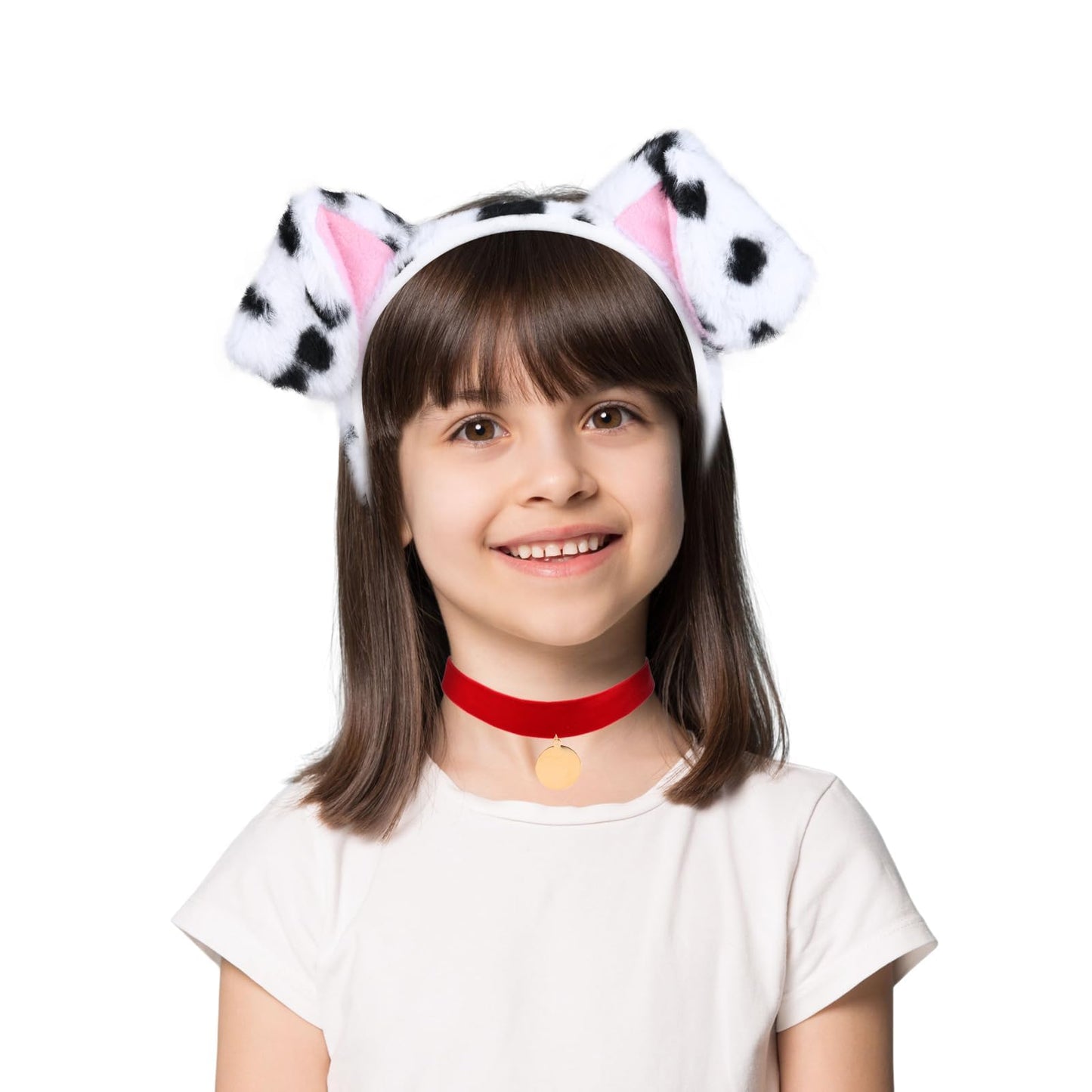 Halloween Dalmatian Costume Set Include Dog Ear Headband Velvet