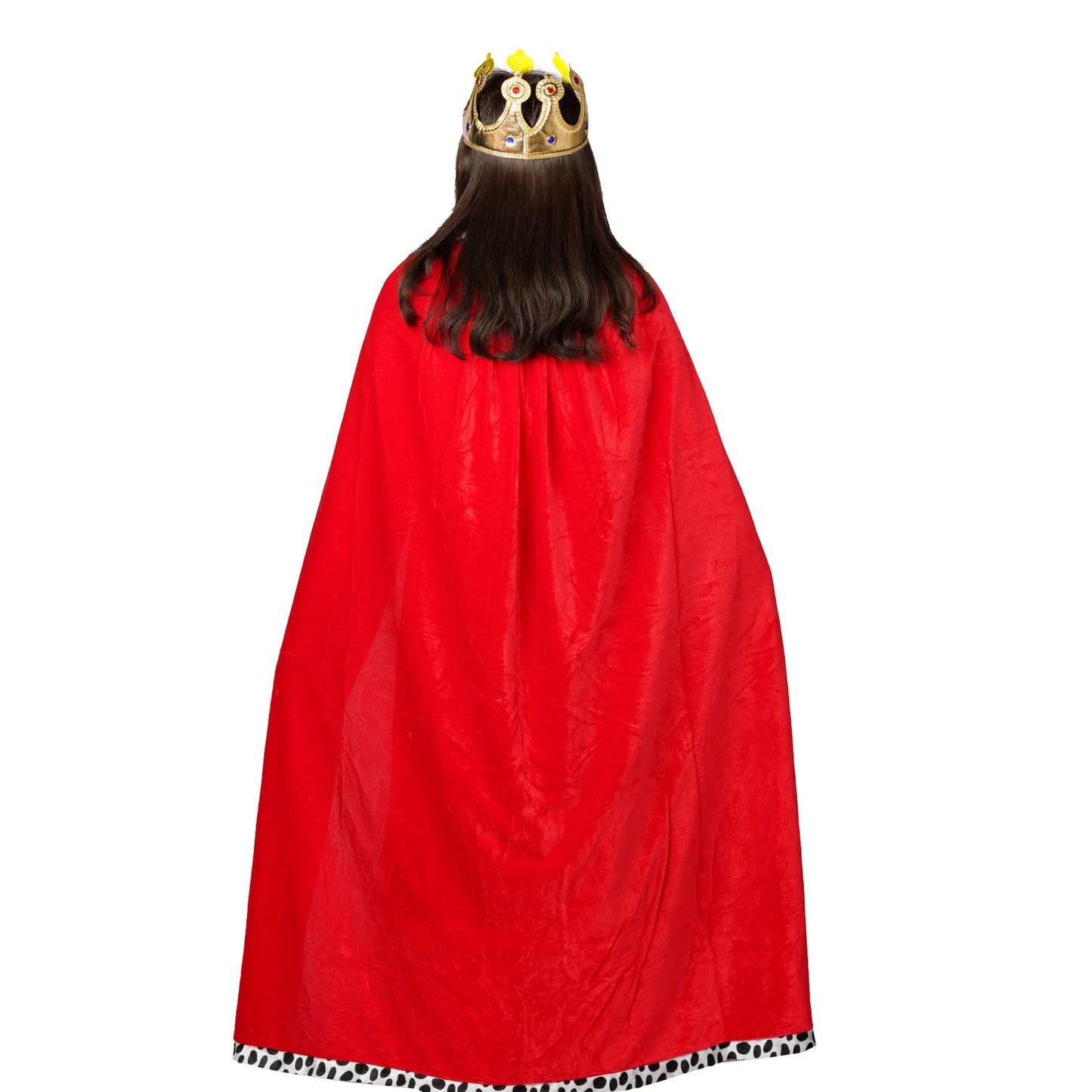 King's Robe Queen Coat Velvet Coat Costume + Crown King Queen