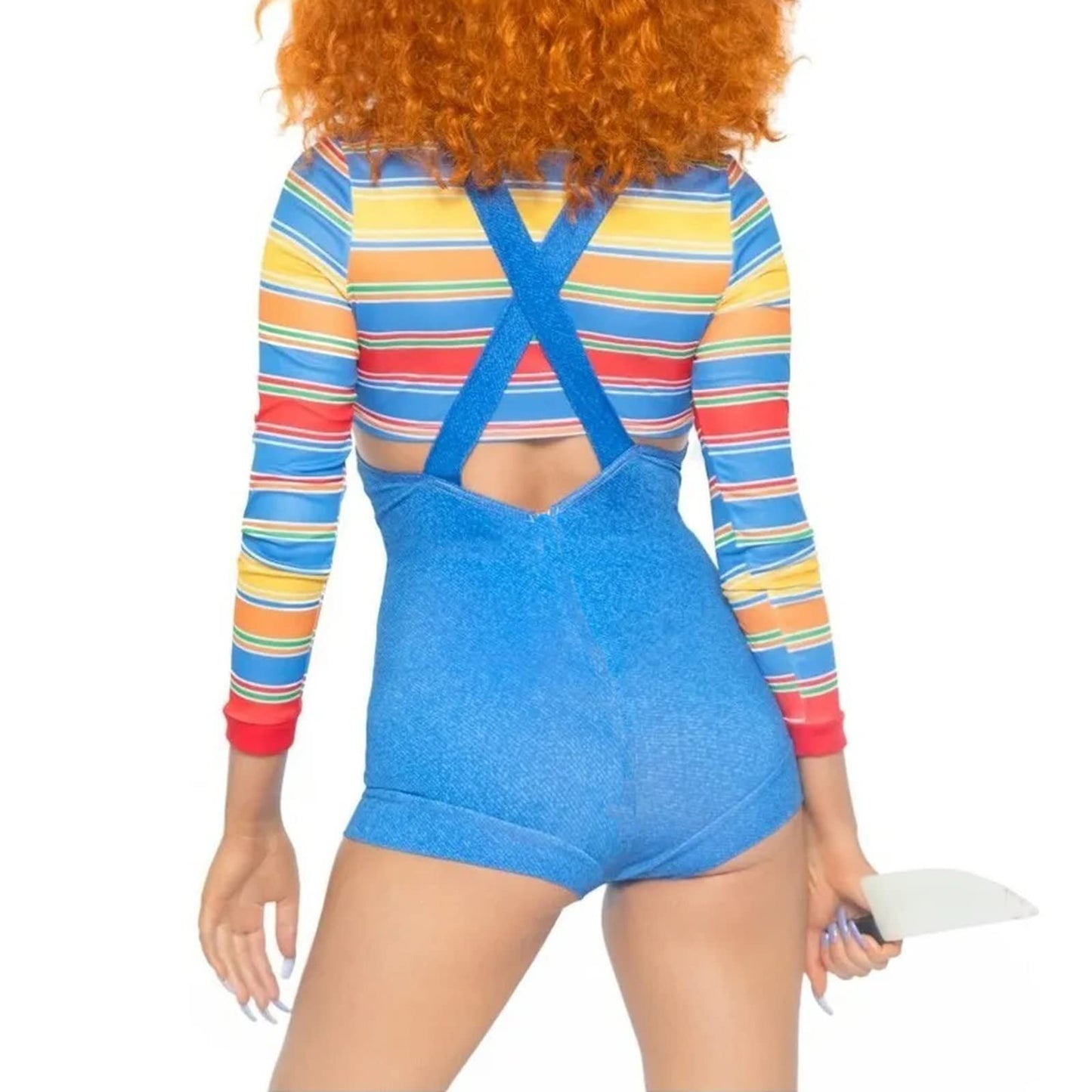 CocMouse Halloween Costumes for Women Scary Nightmare Killer Doll Costume Halloween Doll Clown Costume Sexy Cosplay Jumpsuit (C-Blue, L)