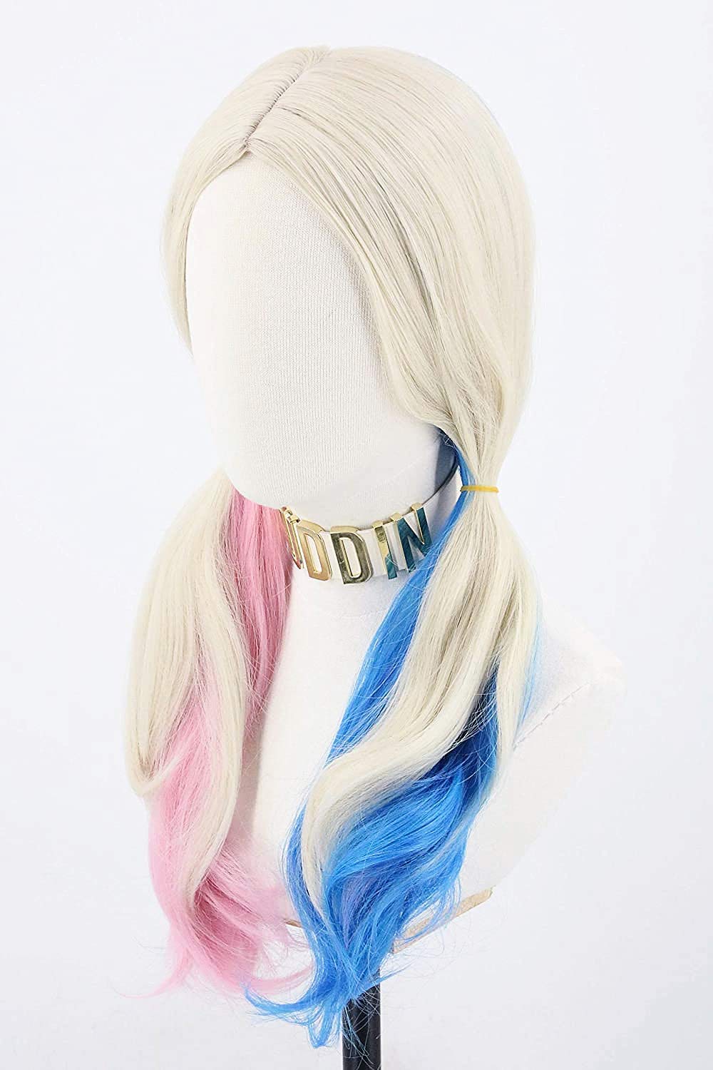 Topcosplay Women's Wig Long Curly Wig Blonde Mixed Blue Pink Wig for Halloween Cosplay Costume Fancy Dress Party