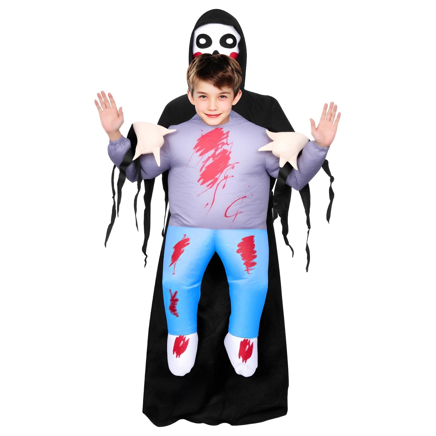 Lustwieta Inflatable Grim Reaper Costume, Grim Reaper Mens Costume, Mens Halloween Costumes Scary, Fancy Dress Outfit One Size (Teens)