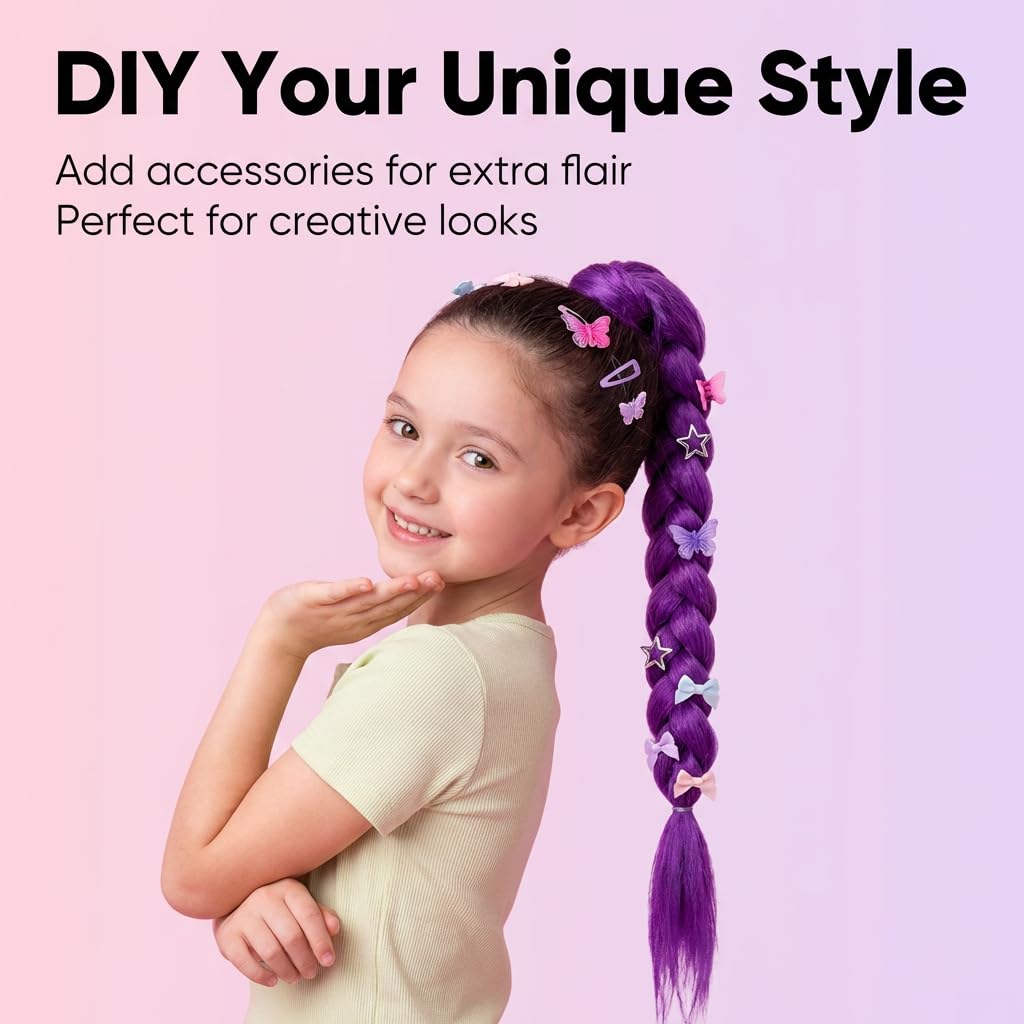 Rumi Wig Kpop Hair Wig with Purple Hair Extensions - Purple Hair