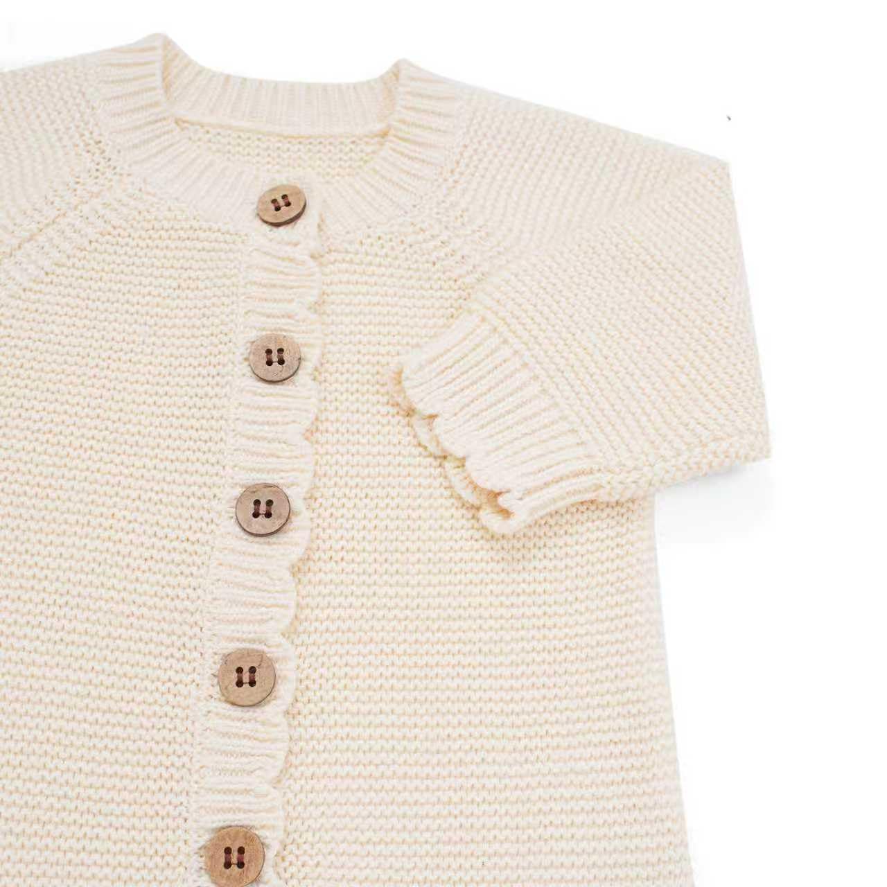 Avibae Knitted Baby Romper Cotton Long Sleeve Outfit for Newborn Infant Boys Girls Babygrow