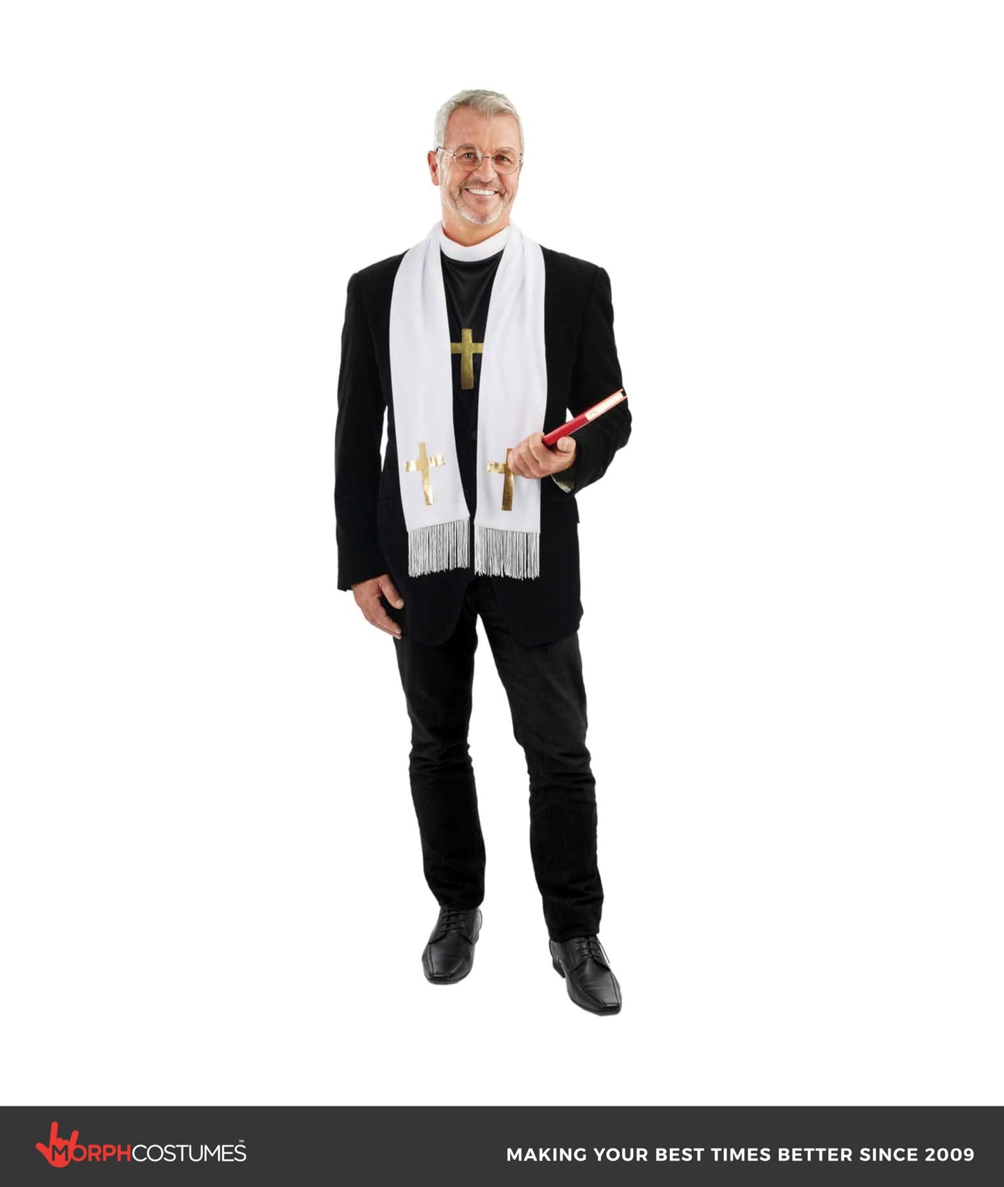 Fun Shack Reverend Costume Men Priest Vicar Adult Fancy Dress Outfit for Halloween or Themed Parties, One Size