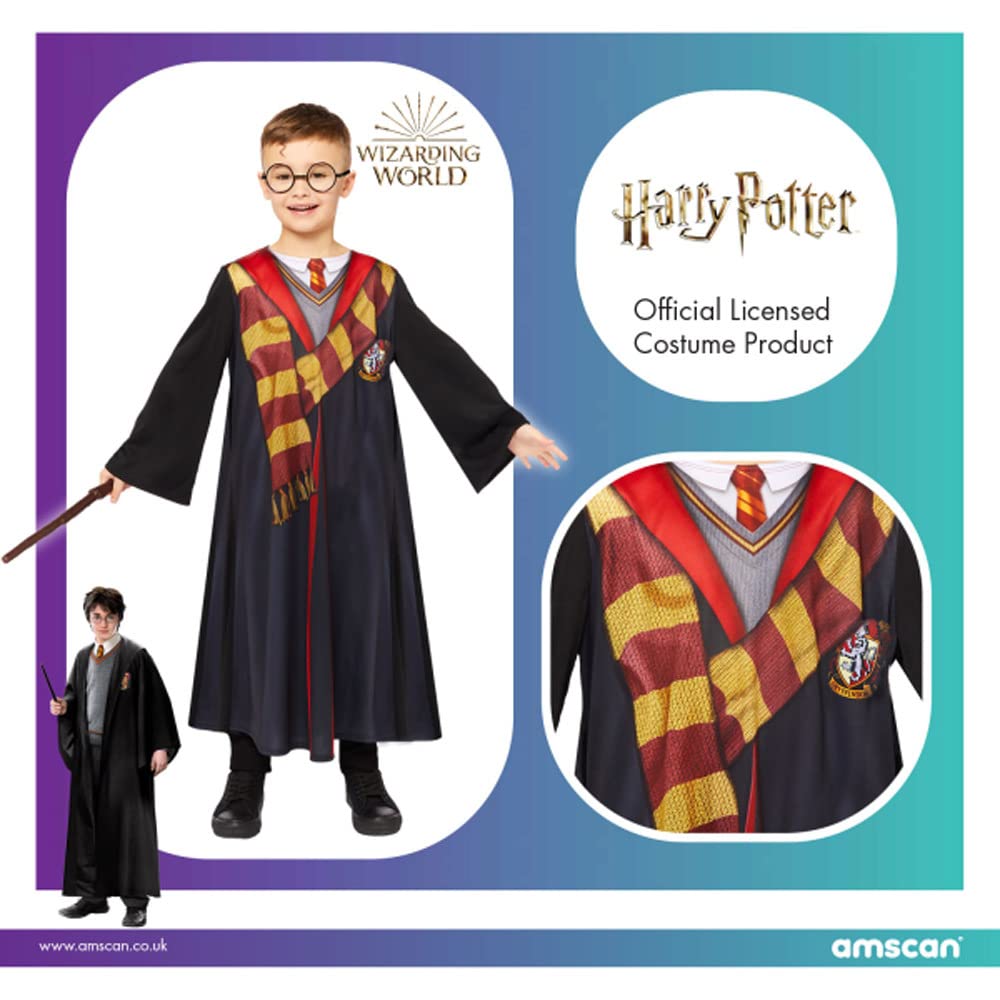 amscan 9912431 Official Licensed Warner Child Boys Harry Potter Deluxe Fancy Dress Costume Kit (10-12 years), Black